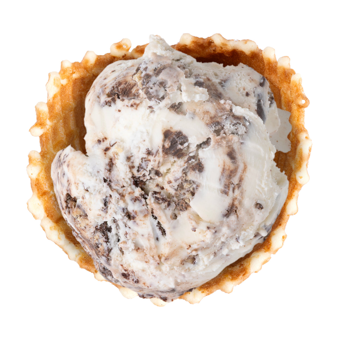 Creamy vanilla-flavored ice cream with peanut butter truffles & swirls of fudge.        