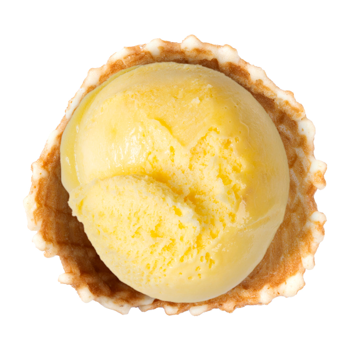 frozen lemon ice made with real lemon juice and bright citrus flavor. On a white background.