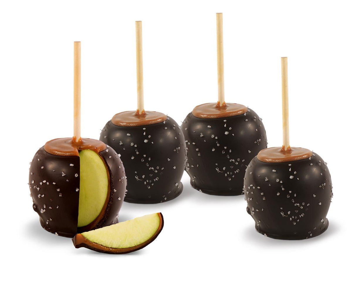 4 Pack Dark Chocolate Sea-Salt Caramel Apples