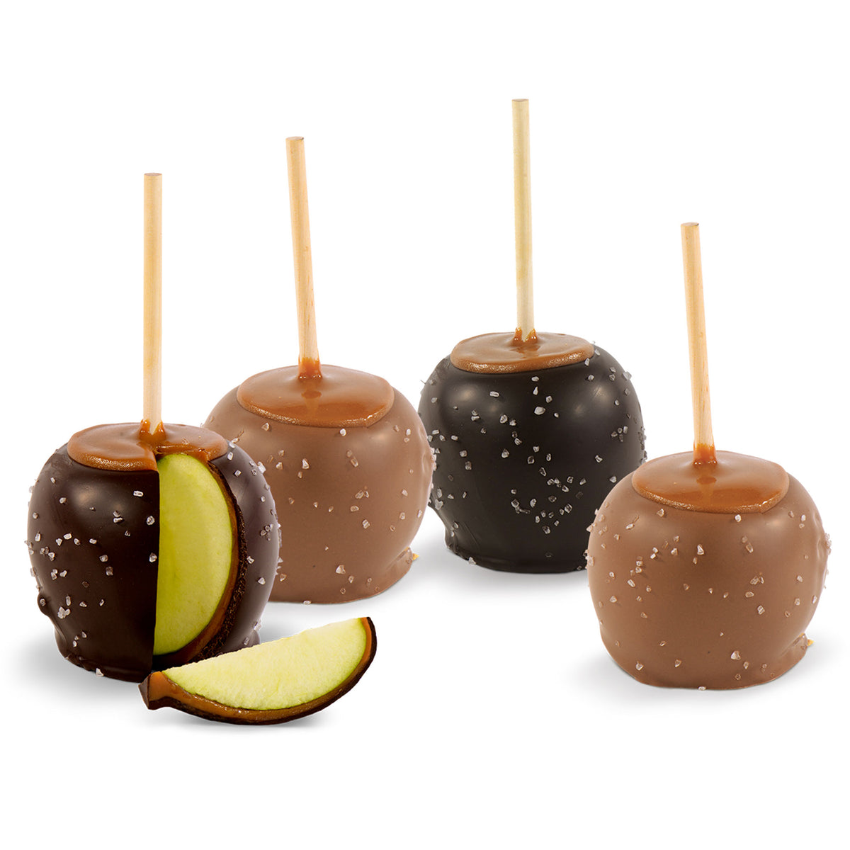 4 Pack Chocolate Sea-Salt Caramel Apple Assortment