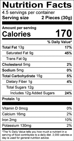 Nutrition facts for SKU 11431