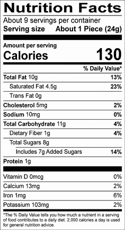 Nutrition facts for SKU 11505