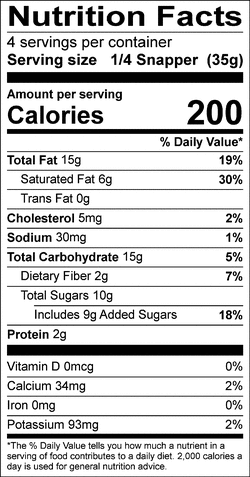 Nutrition facts for SKU 4082