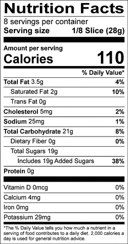 Nutrition facts for SKU 4337