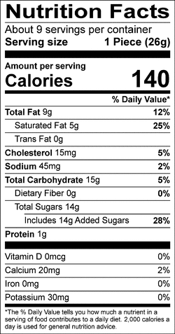 Nutrition facts for SKU 4404