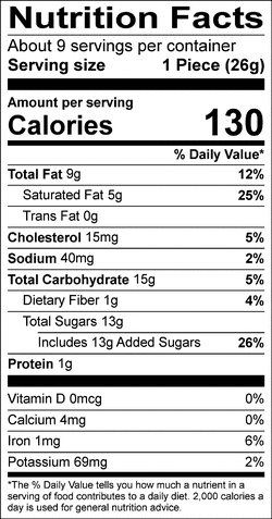 Nutrition facts for SKU 4405