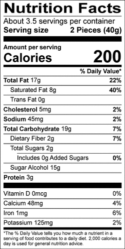Nutrition facts for SKU 676