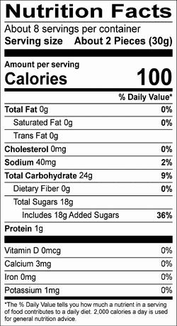 Nutrition facts for SKU 952