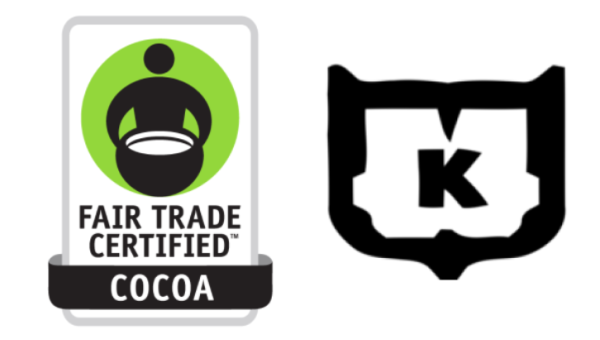 Image of Fair Trade Certified Cocoa Badge and Kosher Badge