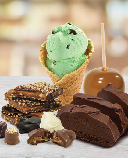 Chocolates Apple Ice Cream and Fudge Array