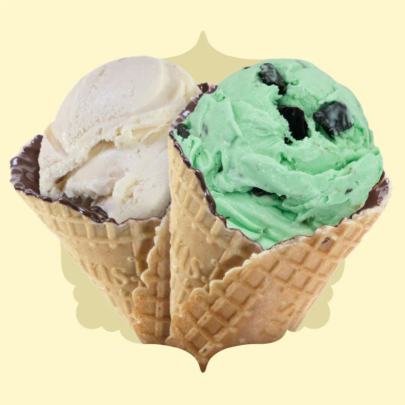 Kilwins ice cream served in Chocolate-on-the-Inside waffle cones