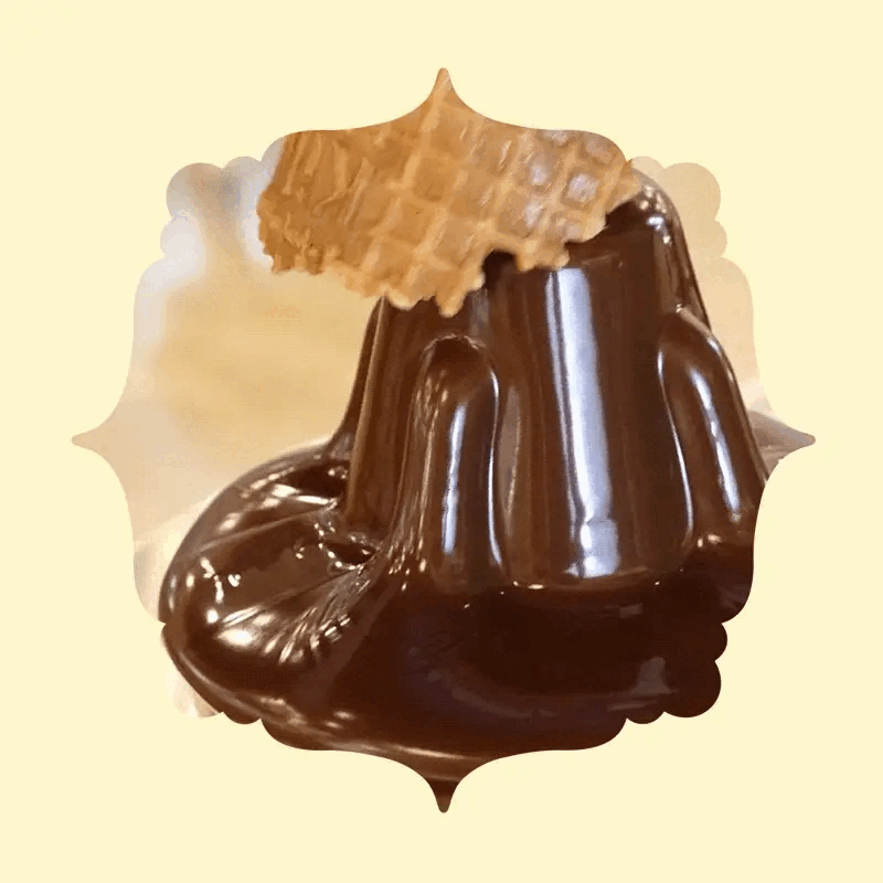 Waffle cone coated with chocolate from the Chocolate-on-the-Inside Fountain