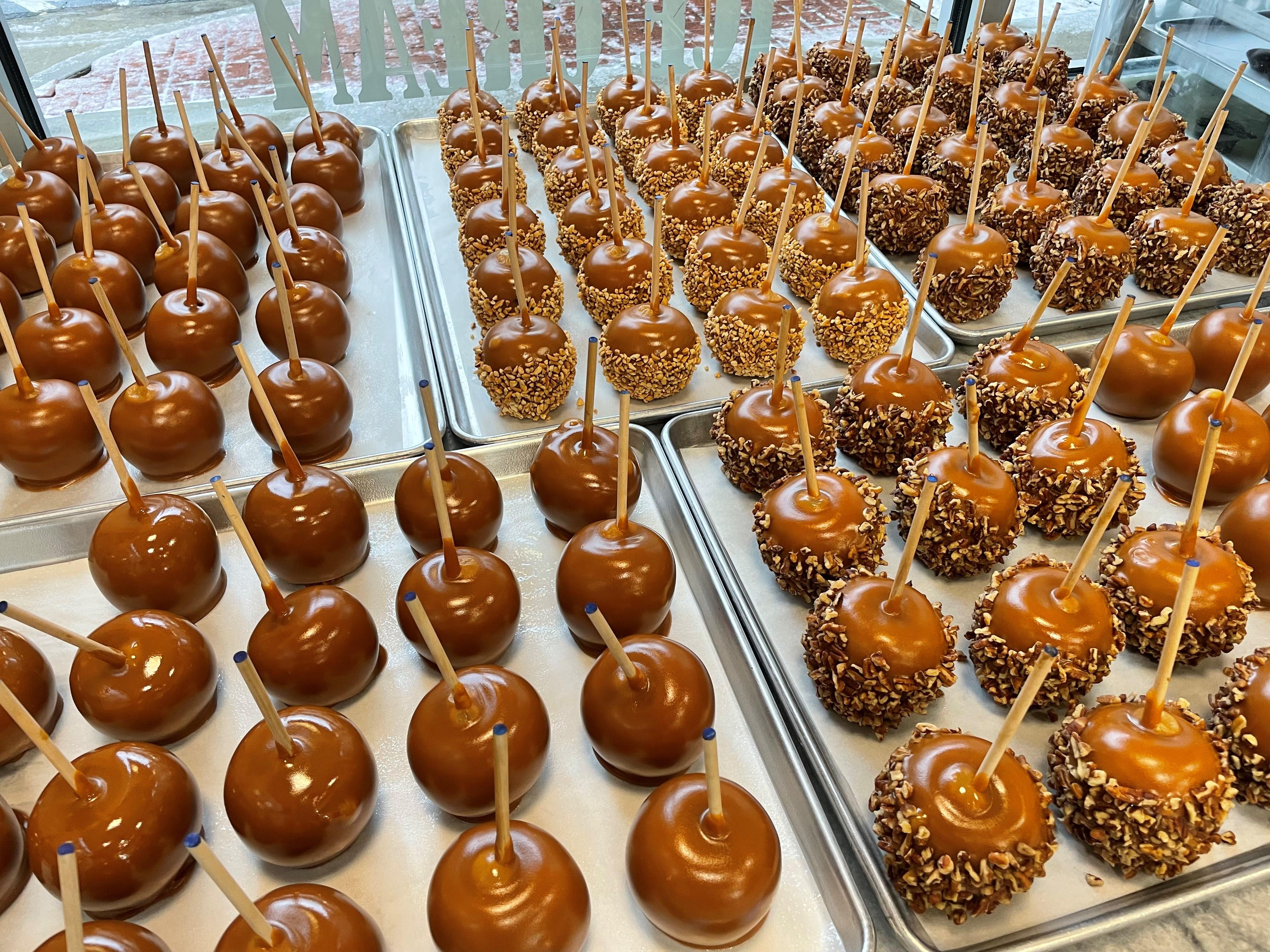 Caramel Apples made fresh in our copper kettle.