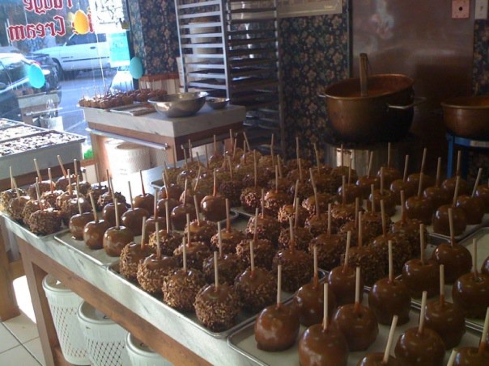 Photo of Caramel Apples on marble table