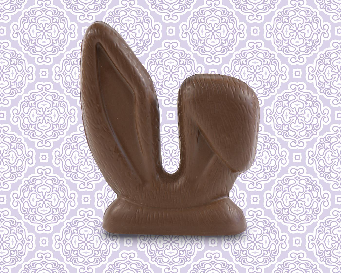 Large Solid Chocolate Easter Bunny Ears