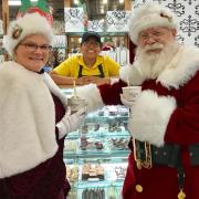 Santa and Mrs. Claus at Kilwins San Antonio 