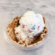 Peppermint Ice Cream in Waffle Bowl