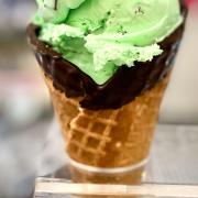 Ice Cream in Chocolate Waffle Cone