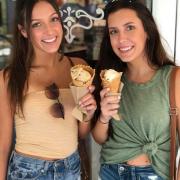 Picture of two woman with ice cream cones