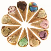 Graphic of Kilwins Ice Cream Cones in circle