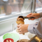 Photo of Team Member scooping Ice Cream Cone