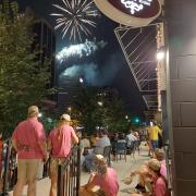 View of downtown fireworks - Kilwins FW