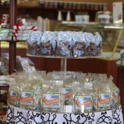 Photo of table in store displaying bags of Taffy and Sea Foam