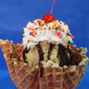 Photo of Ice Cream Sundae in Waffle Bowl