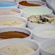 Photo of tubs of Ice Cream in dipping case