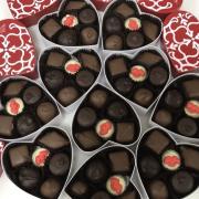 Photo of heart boxes filled with Chocolates