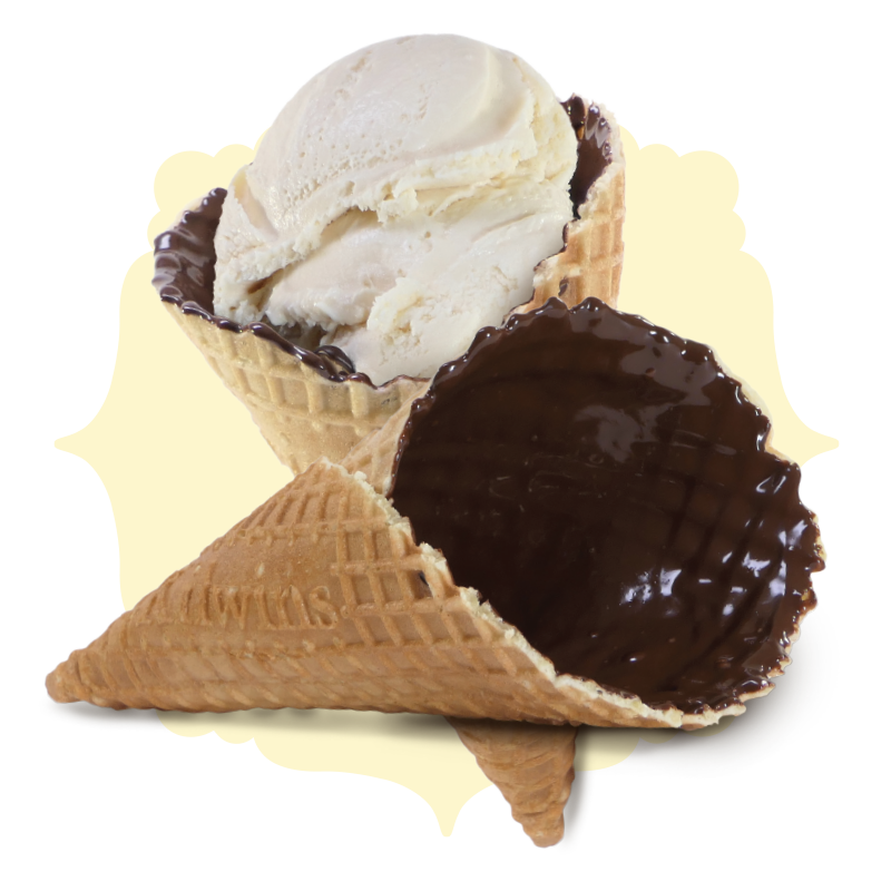 Chocolate-on-the-inside cone